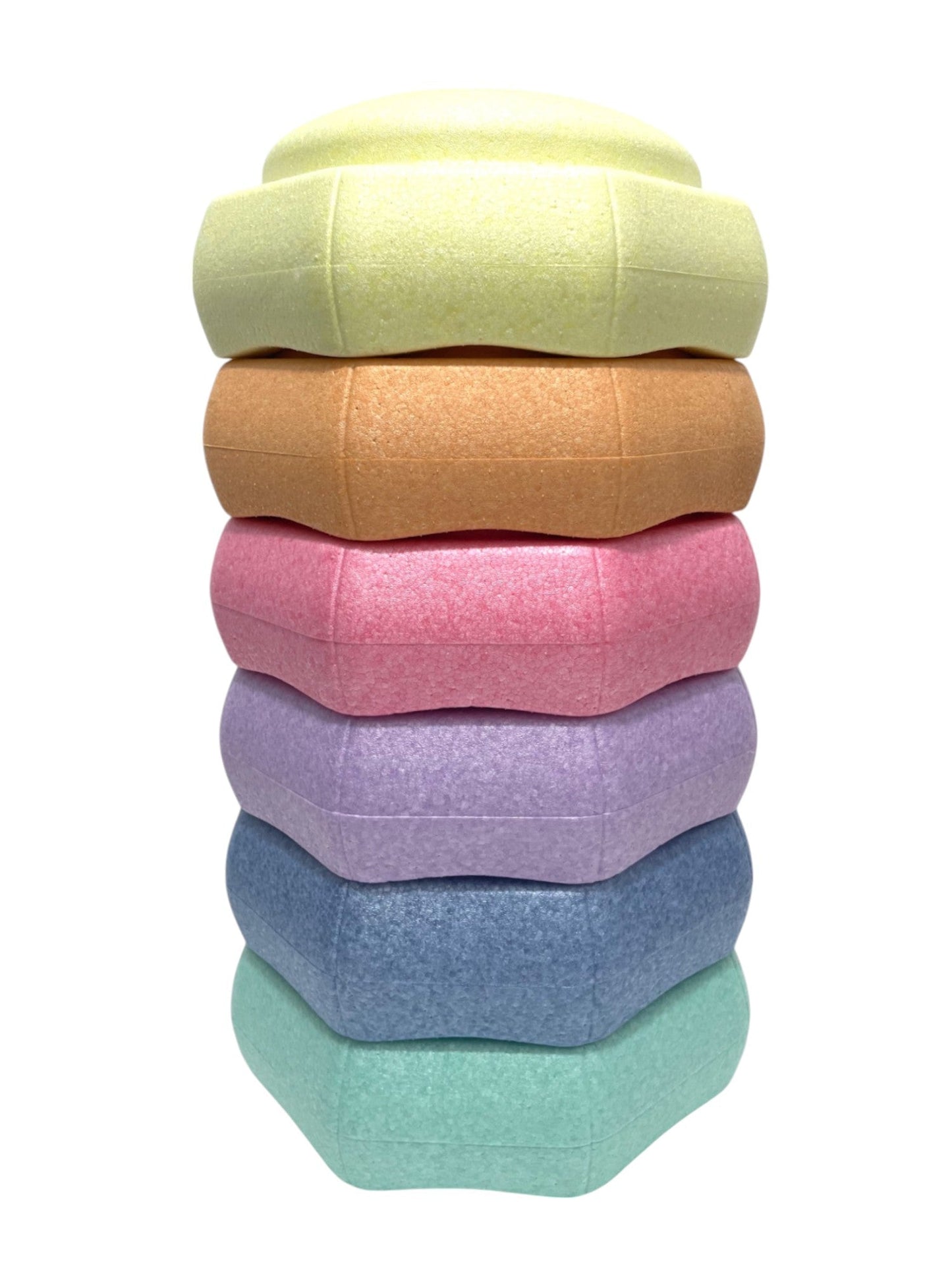 **Pre - order (Ships in 2 - 3 Weeks)**6 Pieces Pastel Rainbow Stepping Stones Set - The Nurturing Nook