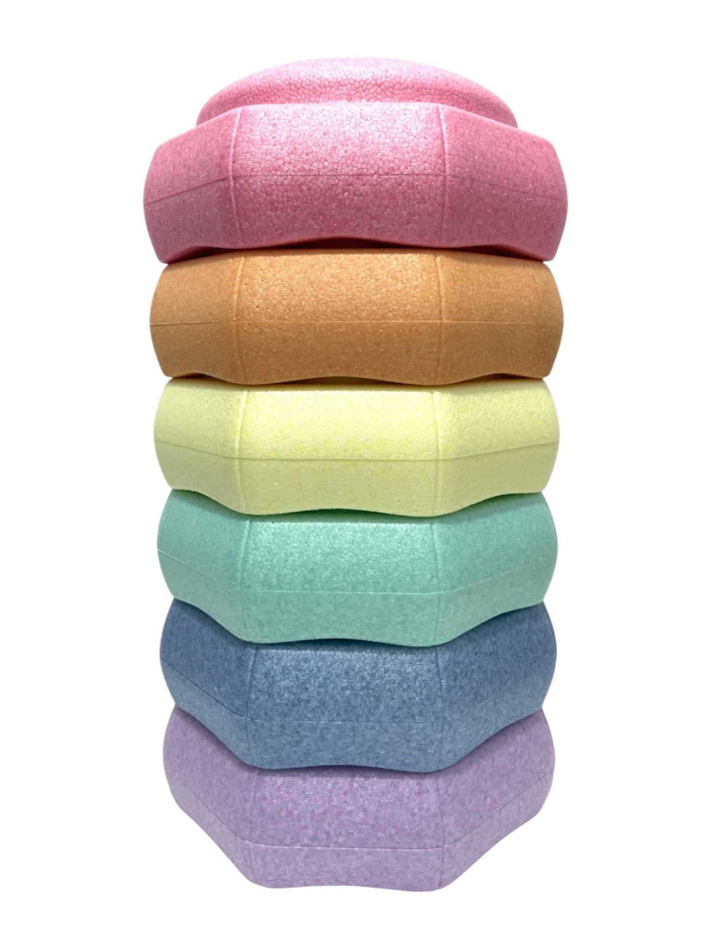 **Pre - order (Ships in 2 - 3 Weeks)**6 Pieces Pastel Rainbow Stepping Stones Set - The Nurturing Nook