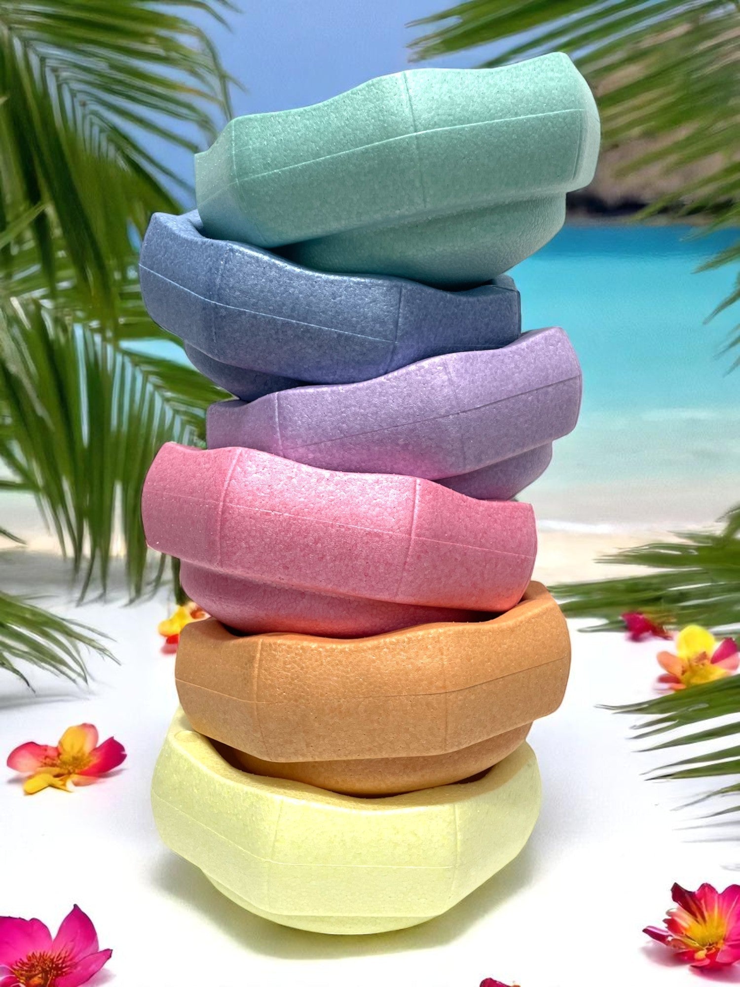 **Pre - order (Ships in 2 - 3 Weeks)**6 Pieces Pastel Rainbow Stepping Stones Set - The Nurturing Nook