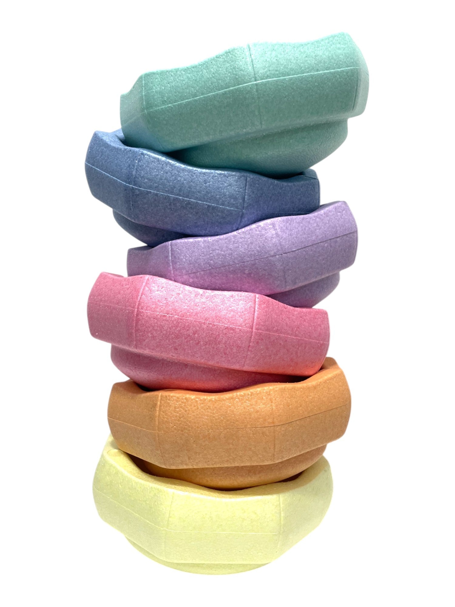 **Pre - order (Ships in 2 - 3 Weeks)**6 Pieces Pastel Rainbow Stepping Stones Set - The Nurturing Nook