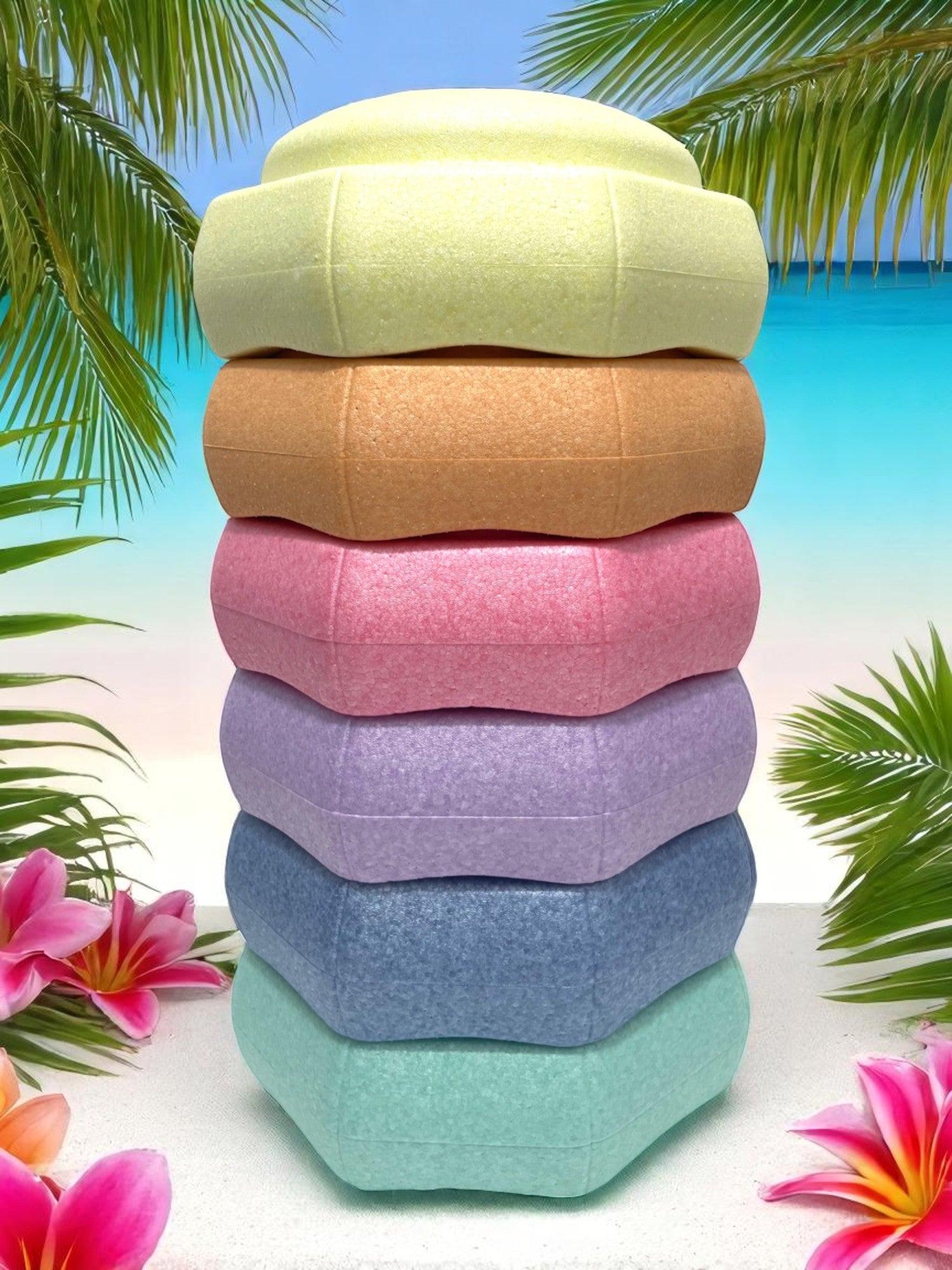 **Pre - order (Ships in 2 - 3 Weeks)**6 Pieces Pastel Rainbow Stepping Stones Set - The Nurturing Nook