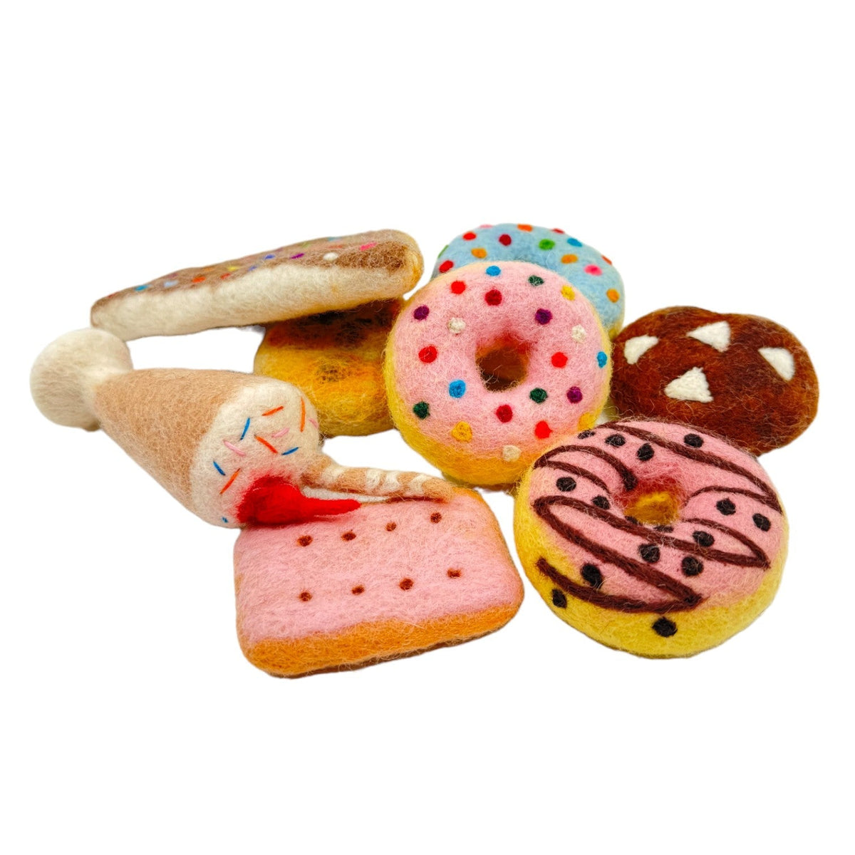 **Pre - order (Ships in 2 - 3 Weeks)**Handmade in Nepal 100% Wool Felt Foods Play Set for Pretend Cooking and Farmer's Market Play - The Nurturing Nook