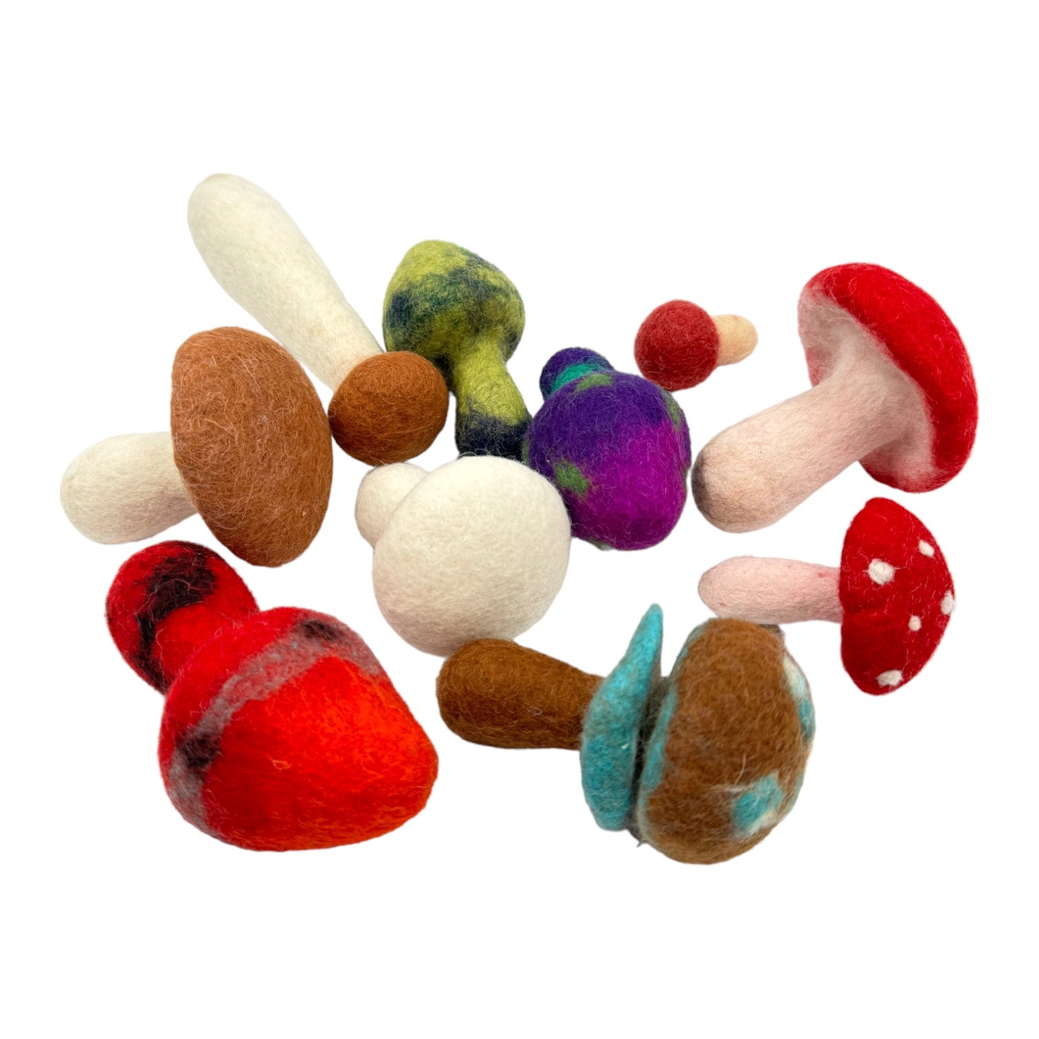 **Pre - order (Ships in 2 - 3 Weeks)**Handmade in Nepal 100% Wool Felt Foods Play Set for Pretend Cooking and Farmer's Market Play - The Nurturing Nook