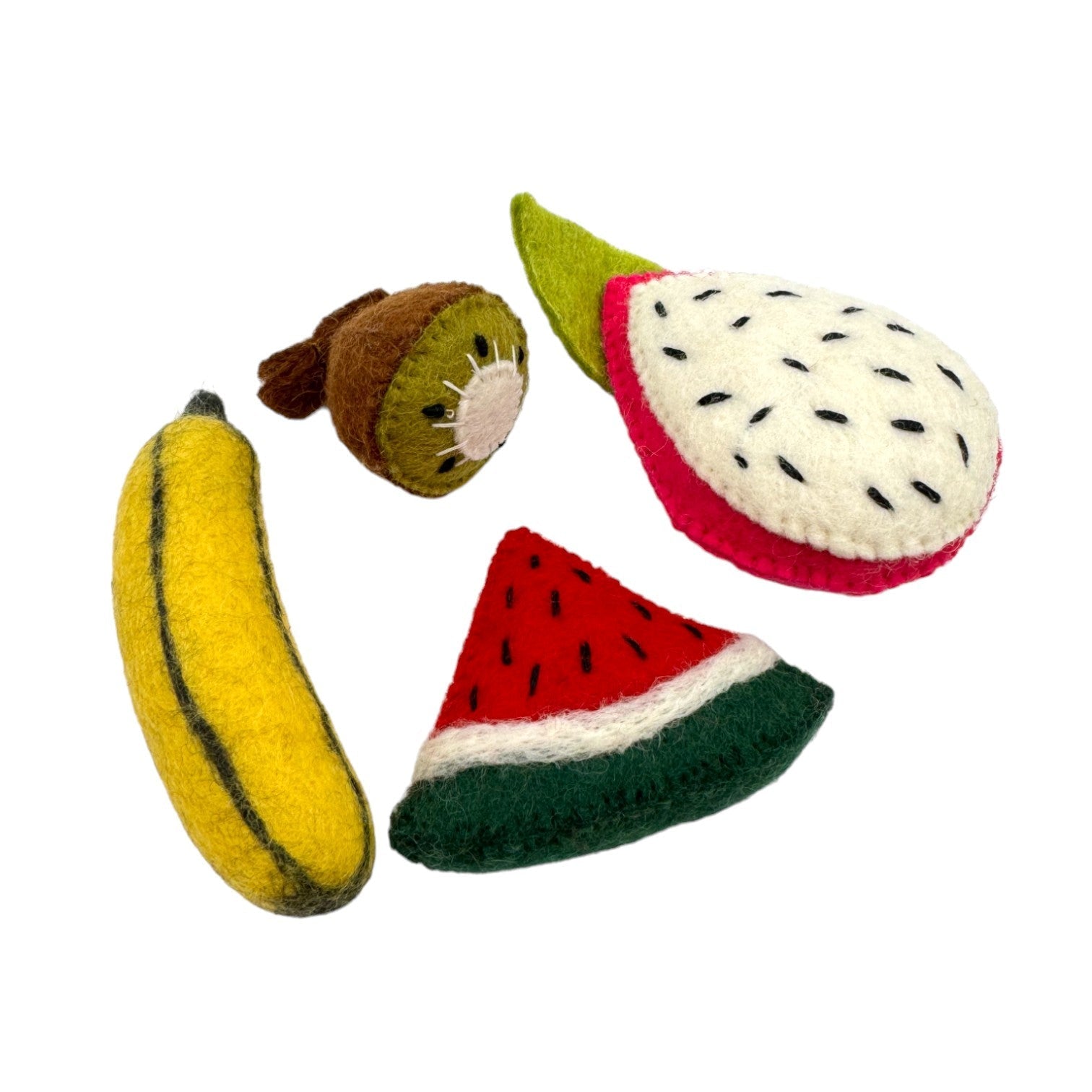 **Pre - order (Ships in 2 - 3 Weeks)**Handmade in Nepal 100% Wool Felt Foods Play Set for Pretend Cooking and Farmer's Market Play - The Nurturing Nook