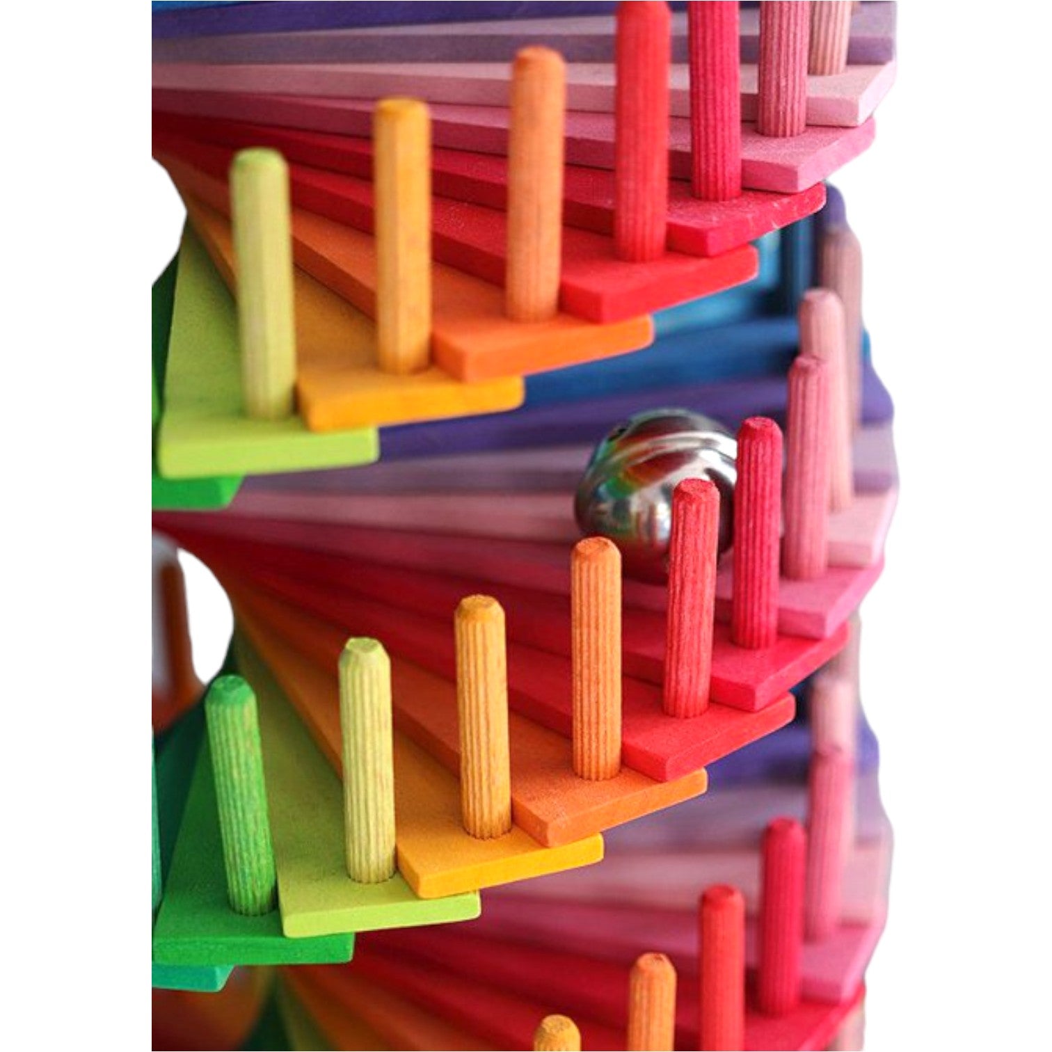 **Pre - order (Ships in 2 - 3 Weeks)**Rainbow Musical Ball Run Assembly Set - The Nurturing Nook