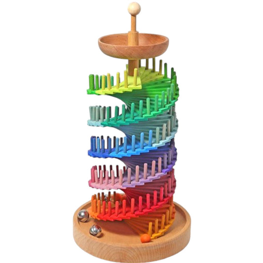 **Pre - order (Ships in 2 - 3 Weeks)**Rainbow Musical Ball Run Assembly Set - The Nurturing Nook
