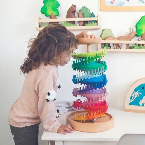 **Pre - order (Ships in 2 - 3 Weeks)**Rainbow Musical Ball Run Assembly Set - The Nurturing Nook