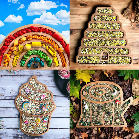 **Pre - order (Ships in 3 - 4 Weeks)**Beechwood Sensory Sorting Tray - The Nurturing Nook