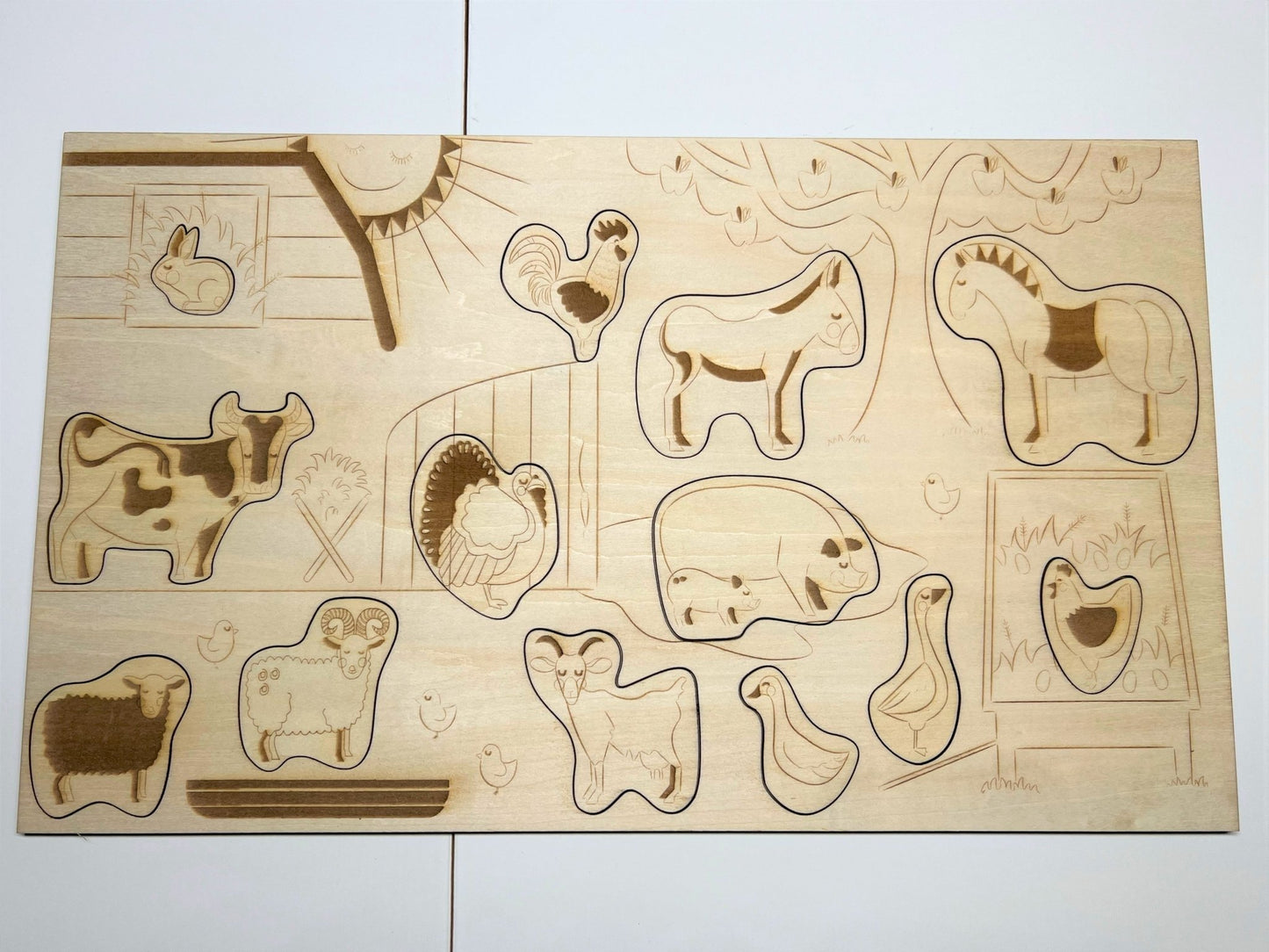 **Pre - order (Ships in 3 - 4 Weeks)**Educational Multi - Layered Wooden Puzzle - The Nurturing Nook