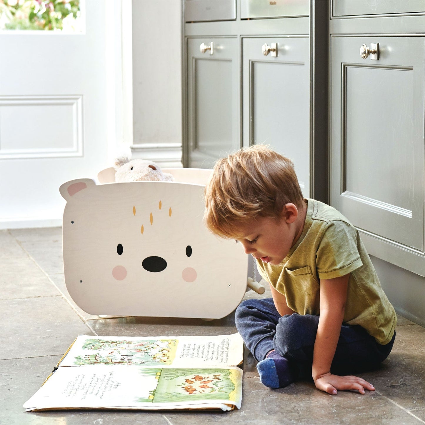 Pull Along Bear Cart - The Nurturing Nook