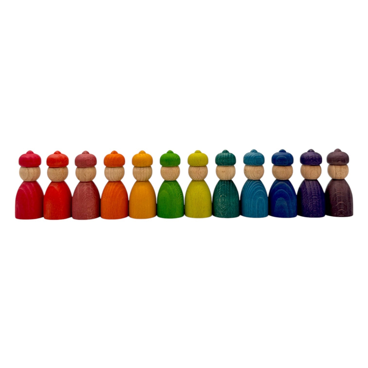 Rainbow & Pastel Wooden Peg Dolls Collection – 5 Styles - The Nurturing Nook