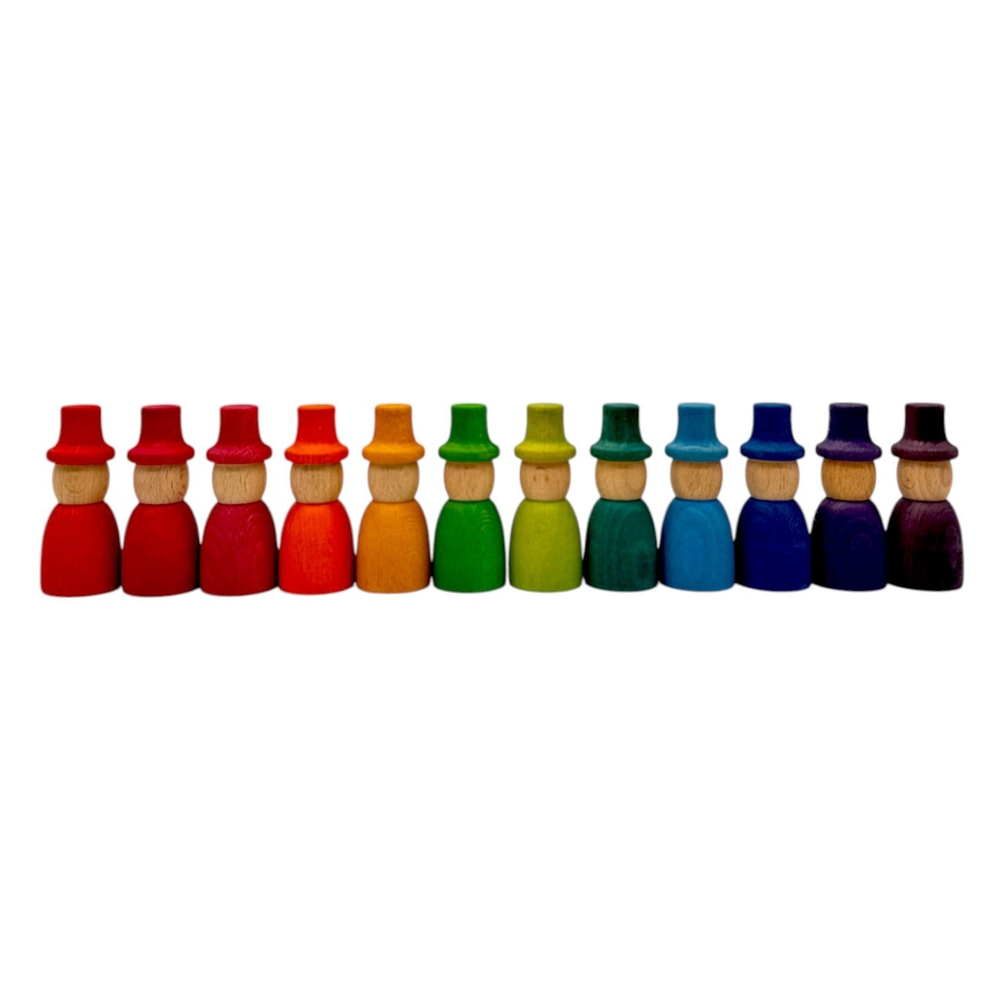 Rainbow & Pastel Wooden Peg Dolls Collection – 5 Styles - The Nurturing Nook