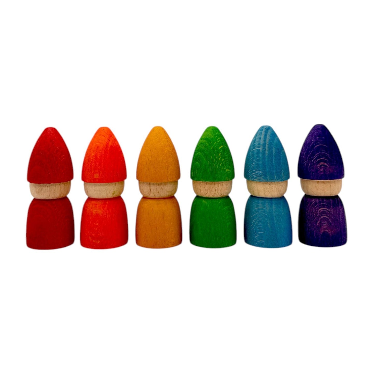 Rainbow & Pastel Wooden Peg Dolls Collection – 5 Styles - The Nurturing Nook