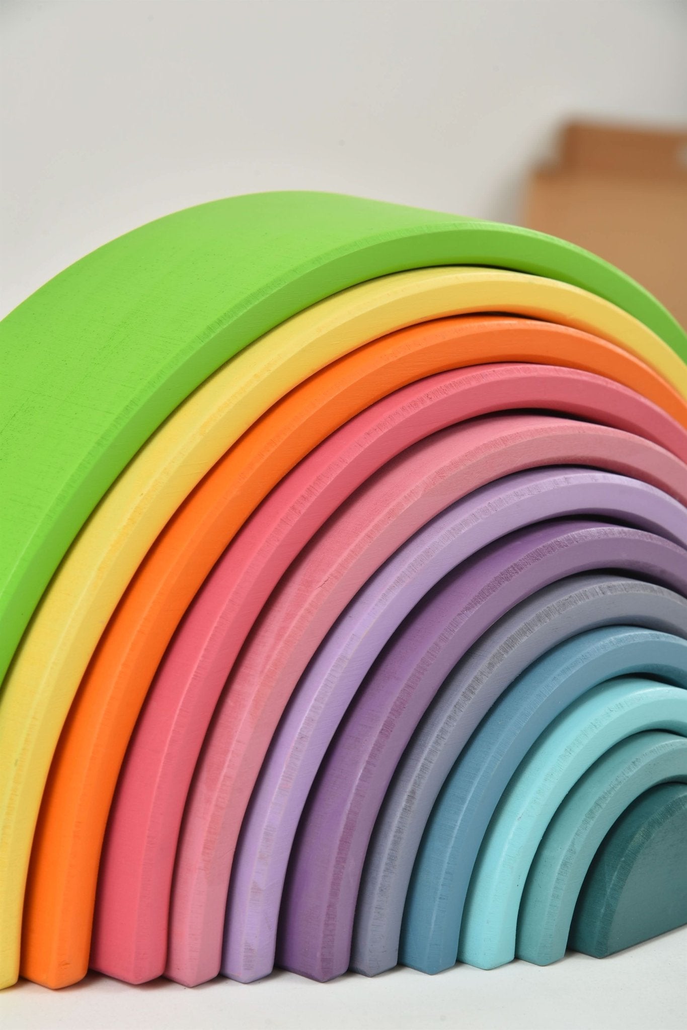 Rainbow wooden blocks for toddlers – Montessori stacking set - The Nurturing Nook