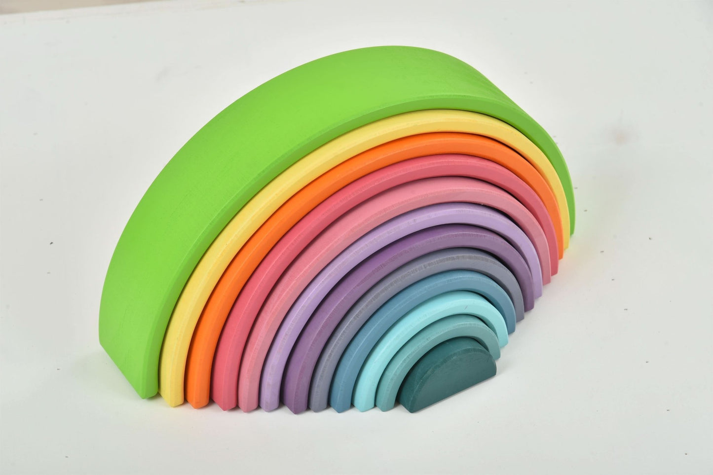 Rainbow wooden blocks for toddlers – Montessori stacking set - The Nurturing Nook