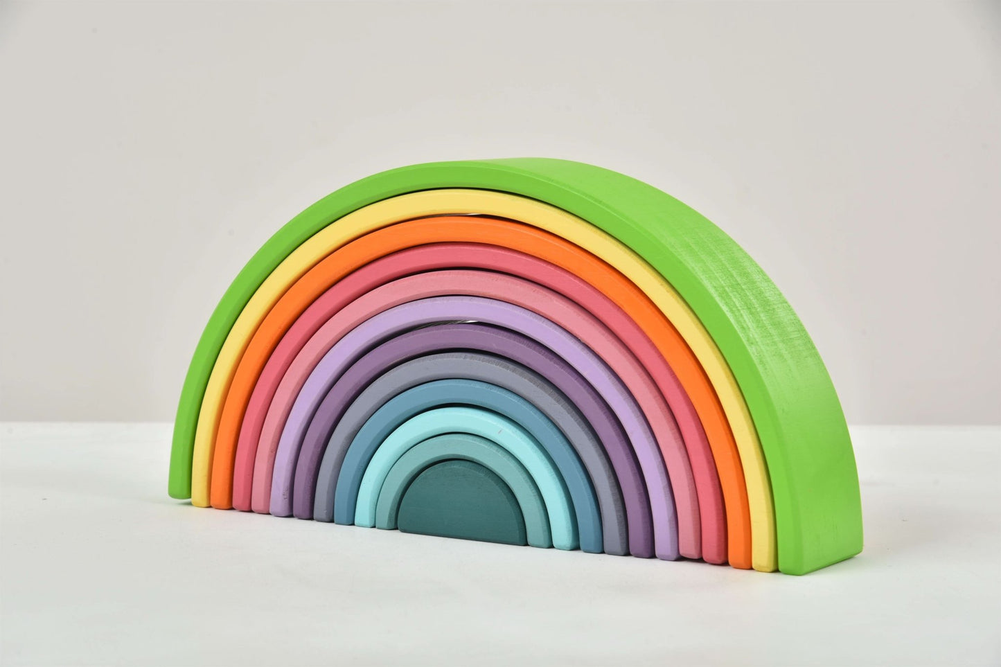 Rainbow wooden blocks for toddlers – Montessori stacking set - The Nurturing Nook