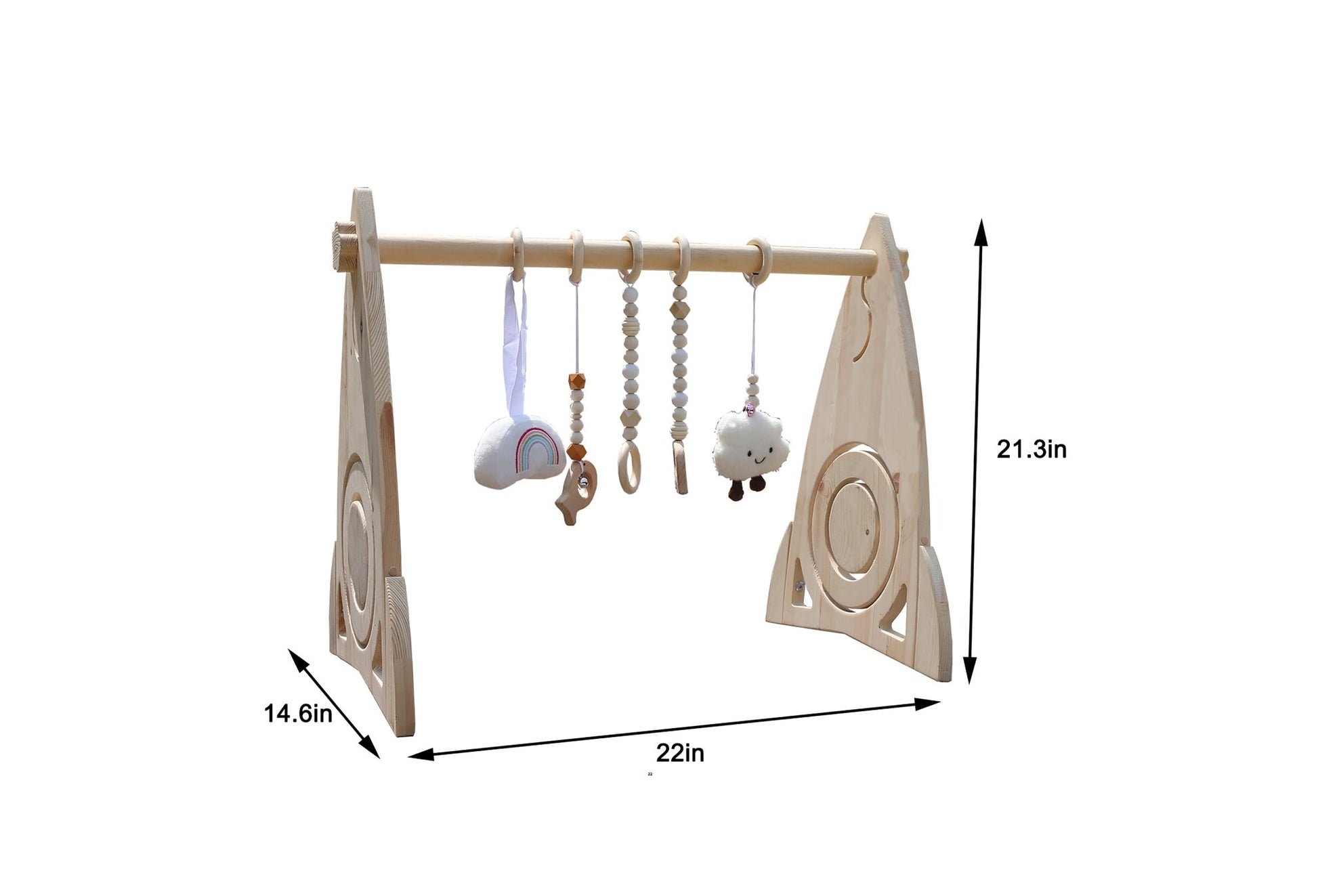 Rocket wooden baby gym for sensory and motor play - The Nurturing Nook