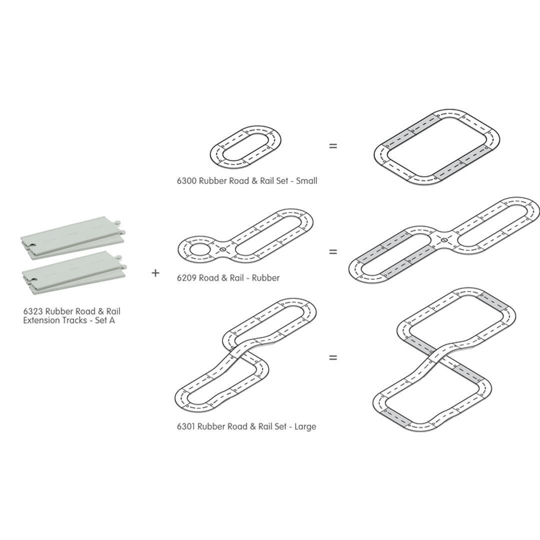 Rubber Road & Rail Expansion Tracks - Set A - The Nurturing Nook