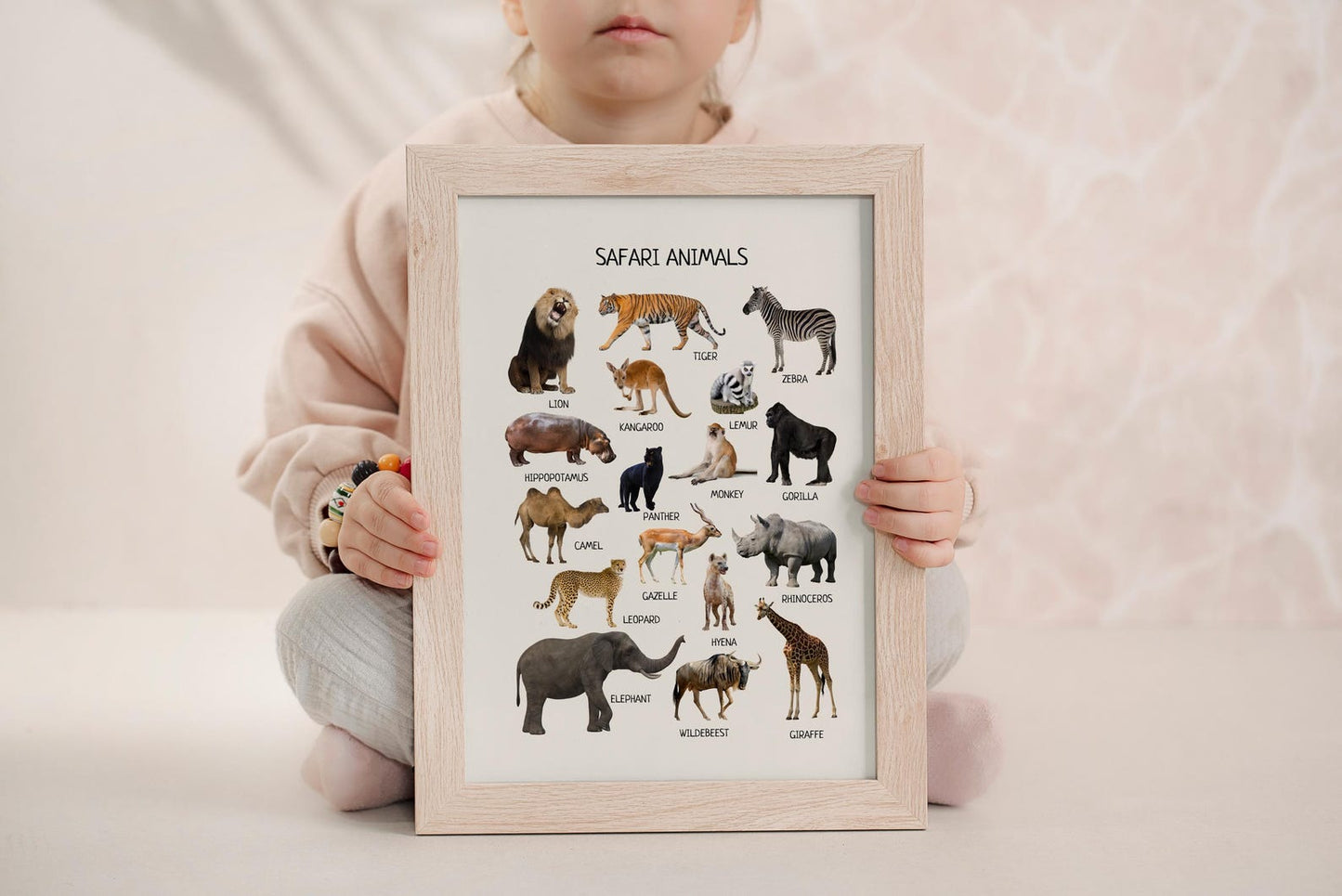 Safari Animals Educational Poster - Montessori Printable Decor for Classroom, Nursery & Kids’ Room | Digital Download - The Nurturing Nook