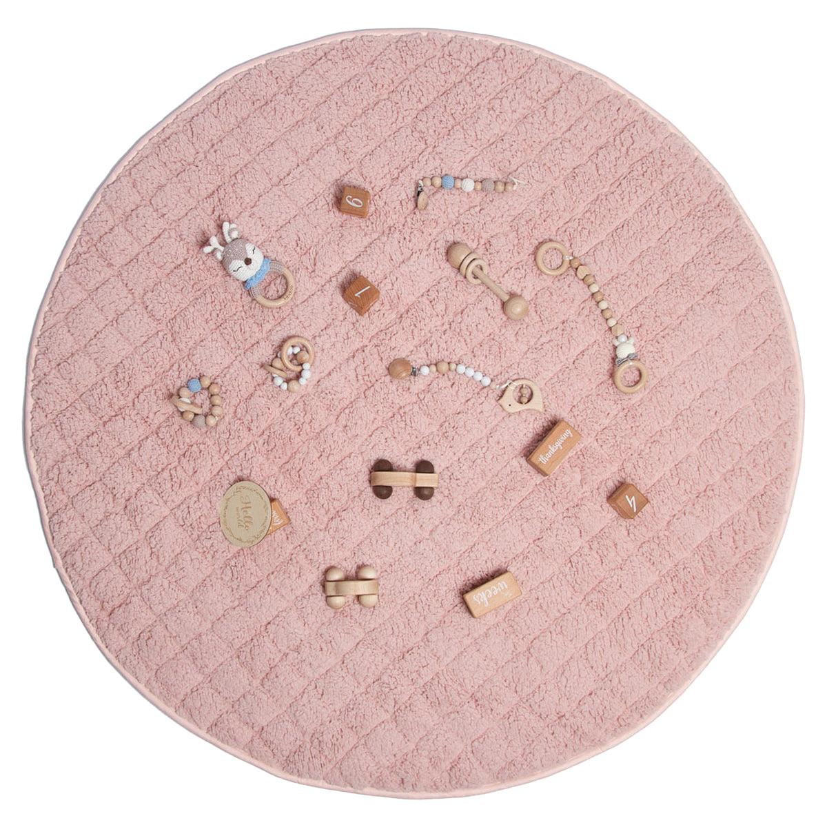Sherpa & Cotton Baby Playmat - Blush Sherpa - The Nurturing Nook