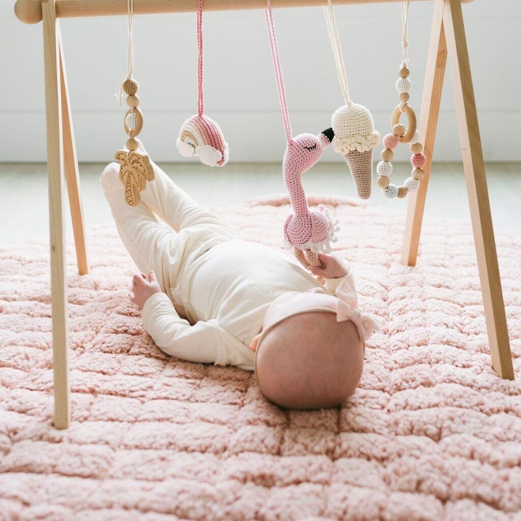 Sherpa & Cotton Baby Playmat - Blush Sherpa - The Nurturing Nook