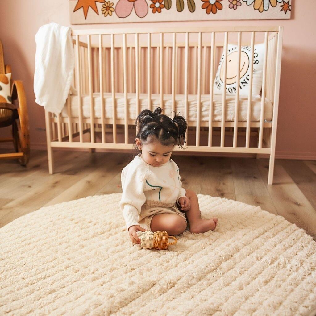 Sherpa & Cotton Baby Playmat - Ivory Sherpa - The Nurturing Nook