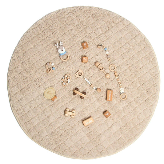 Sherpa & Cotton Baby Playmat - Ivory Sherpa - The Nurturing Nook