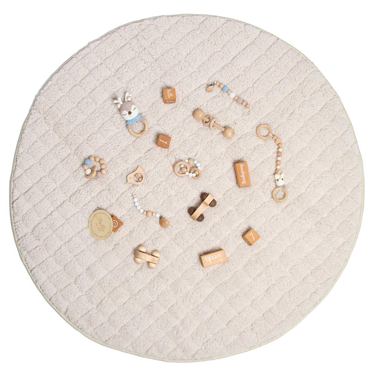 Sherpa & Cotton Baby Playmat - Pearl Sherpa - The Nurturing Nook