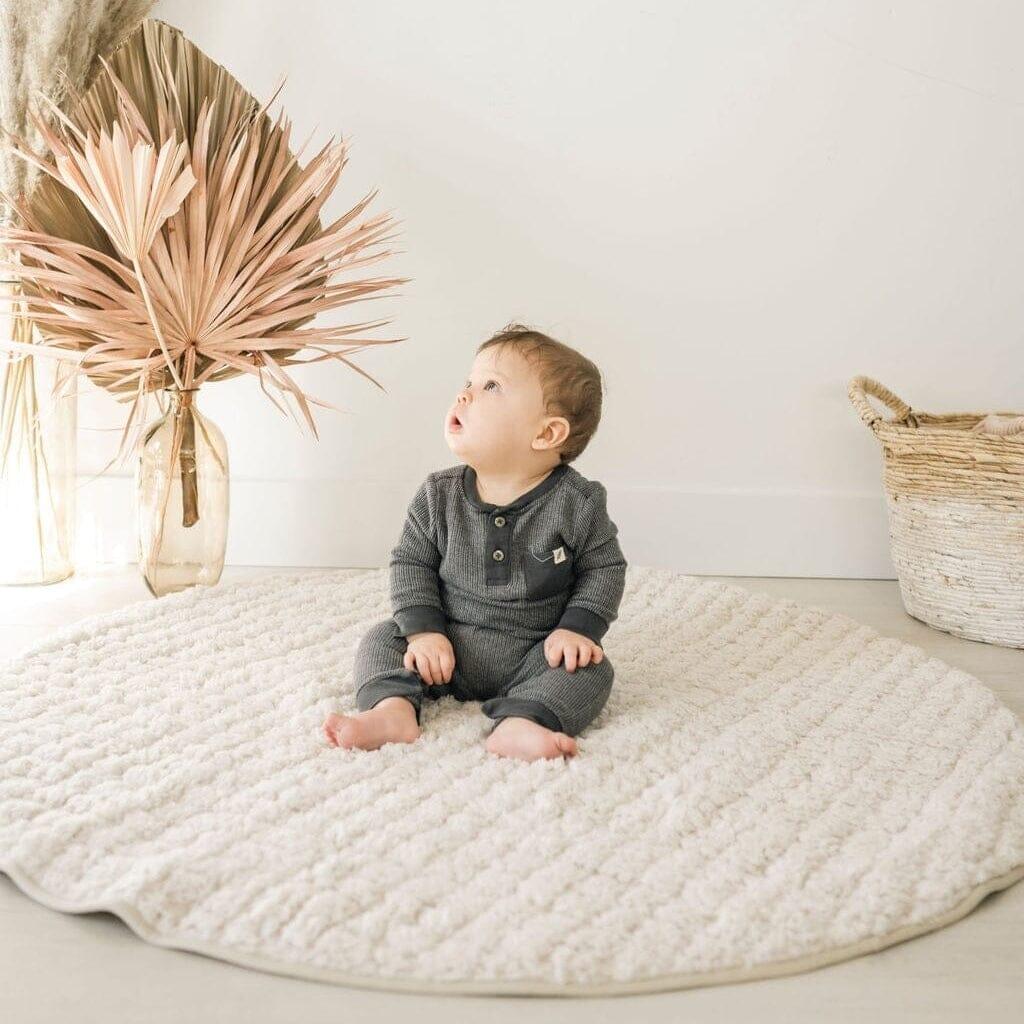 Sherpa & Cotton Baby Playmat - Pearl Sherpa - The Nurturing Nook