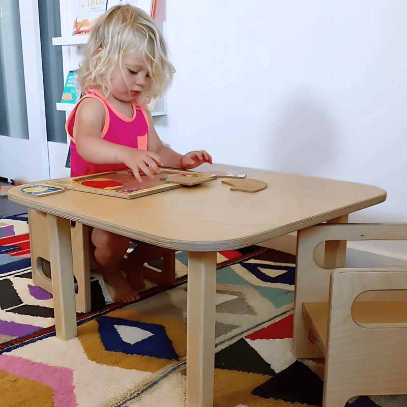 RAD Montessori square table – wooden toddler play and activity table