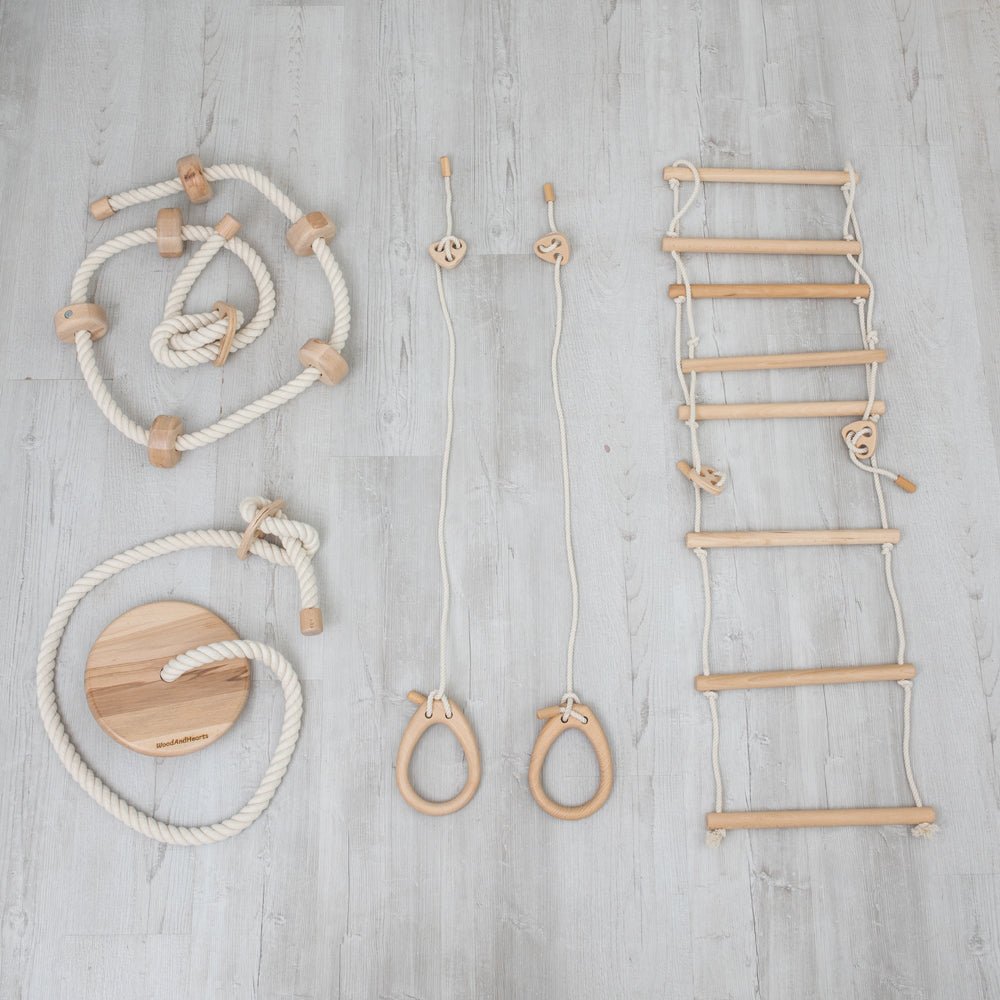 Swedish wall – with optional climbing and gym accessories - The Nurturing Nook