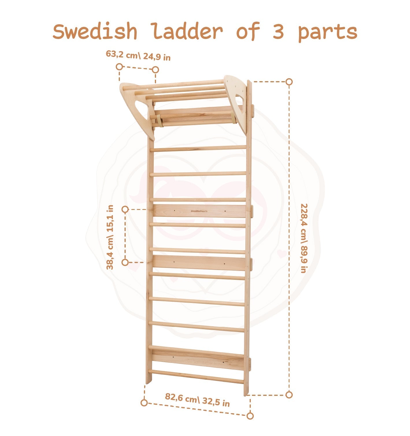 Swedish wall – with optional climbing and gym accessories - The Nurturing Nook