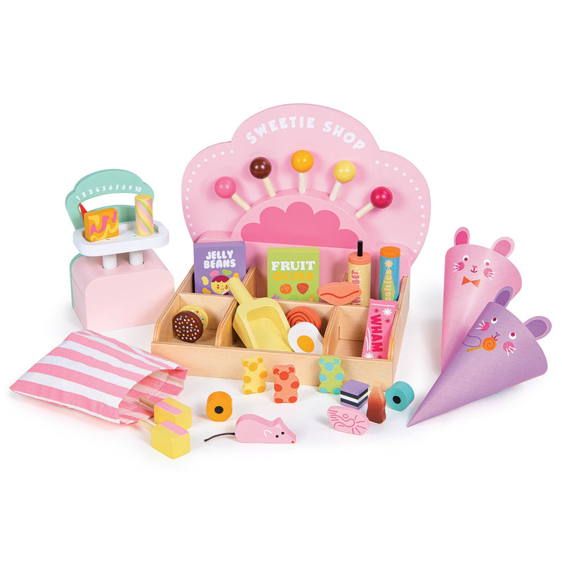 Tender Leaf wooden sweetie pic'n'mix shop pretend play set
