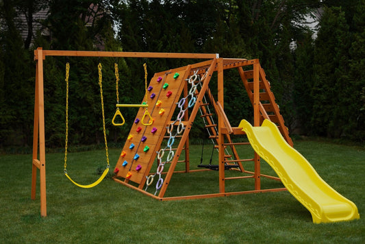 Sycamore - Backyard Ultimate Climbing Set with 2 Swings And Trapeze Bar - The Nurturing Nook