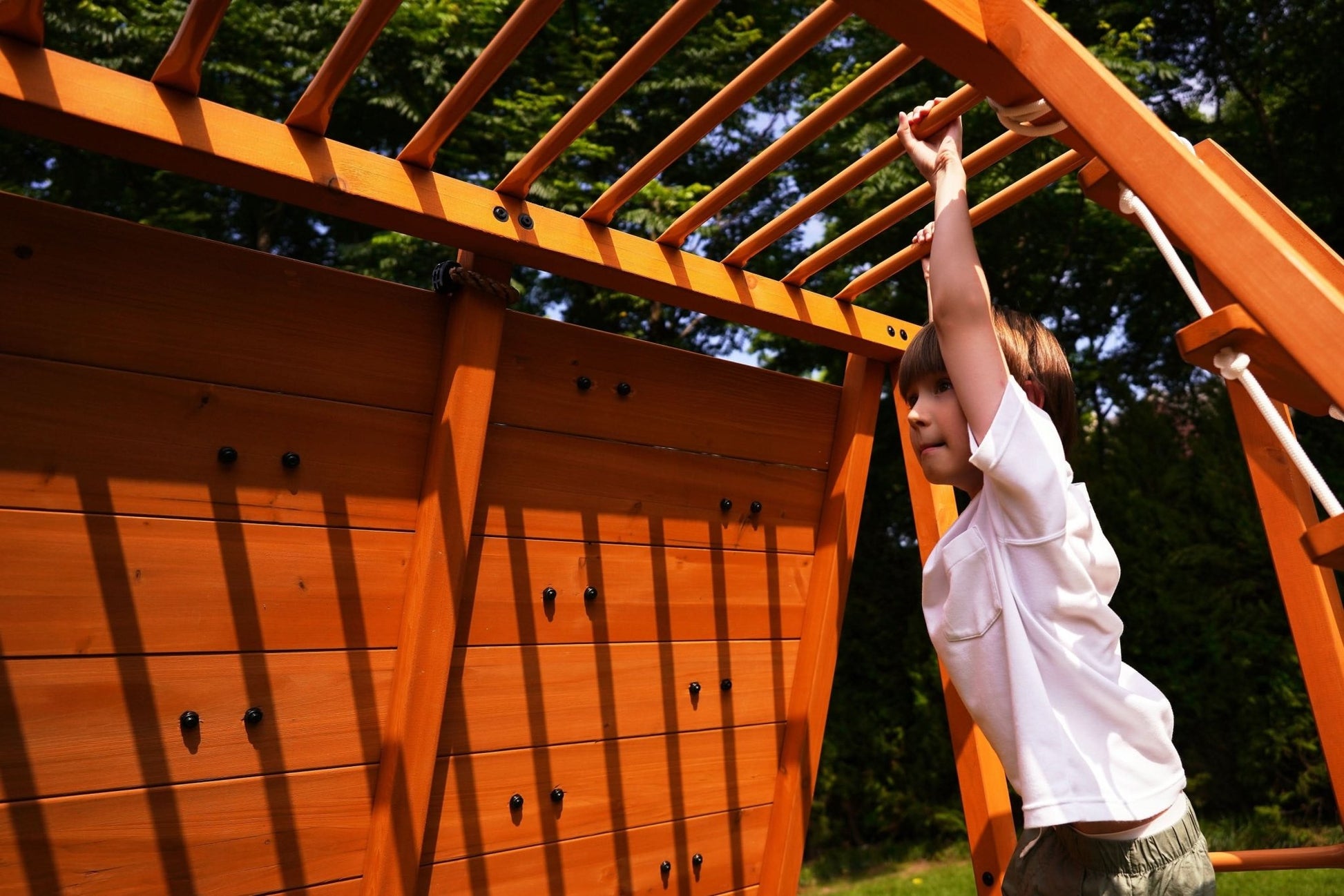 Sycamore - Backyard Ultimate Climbing Set with 2 Swings And Trapeze Bar - The Nurturing Nook