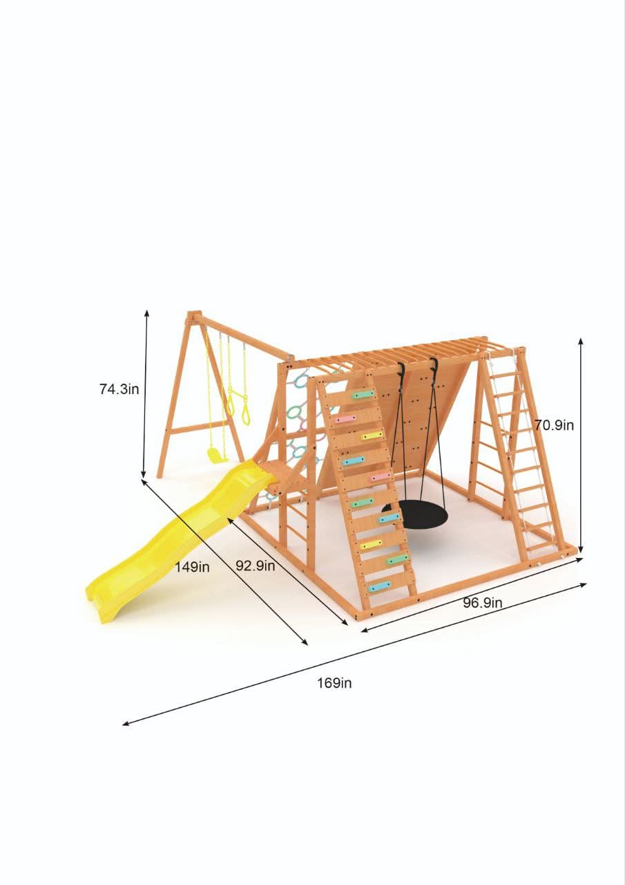 Sycamore - Backyard Ultimate Climbing Set with 2 Swings And Trapeze Bar - The Nurturing Nook