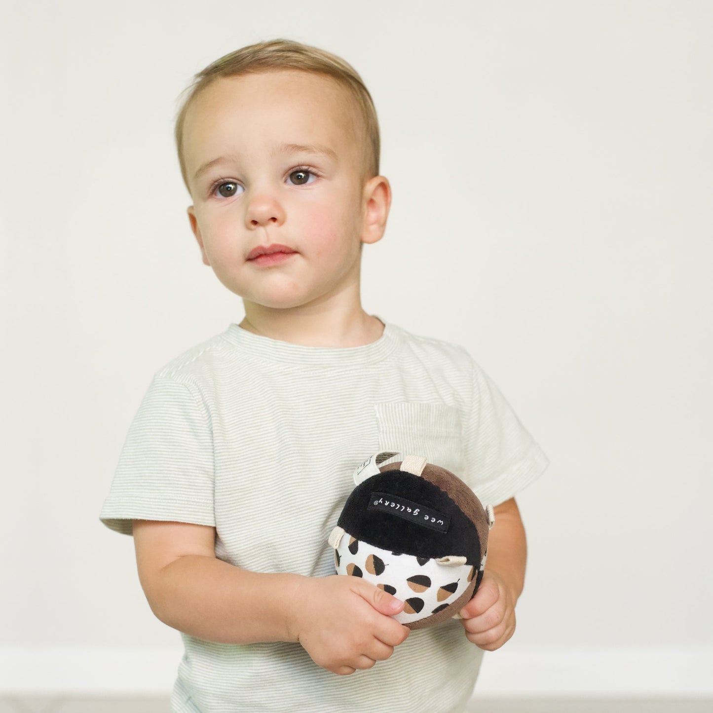 Taggy Ball with Rattle - Acorn - The Nurturing Nook
