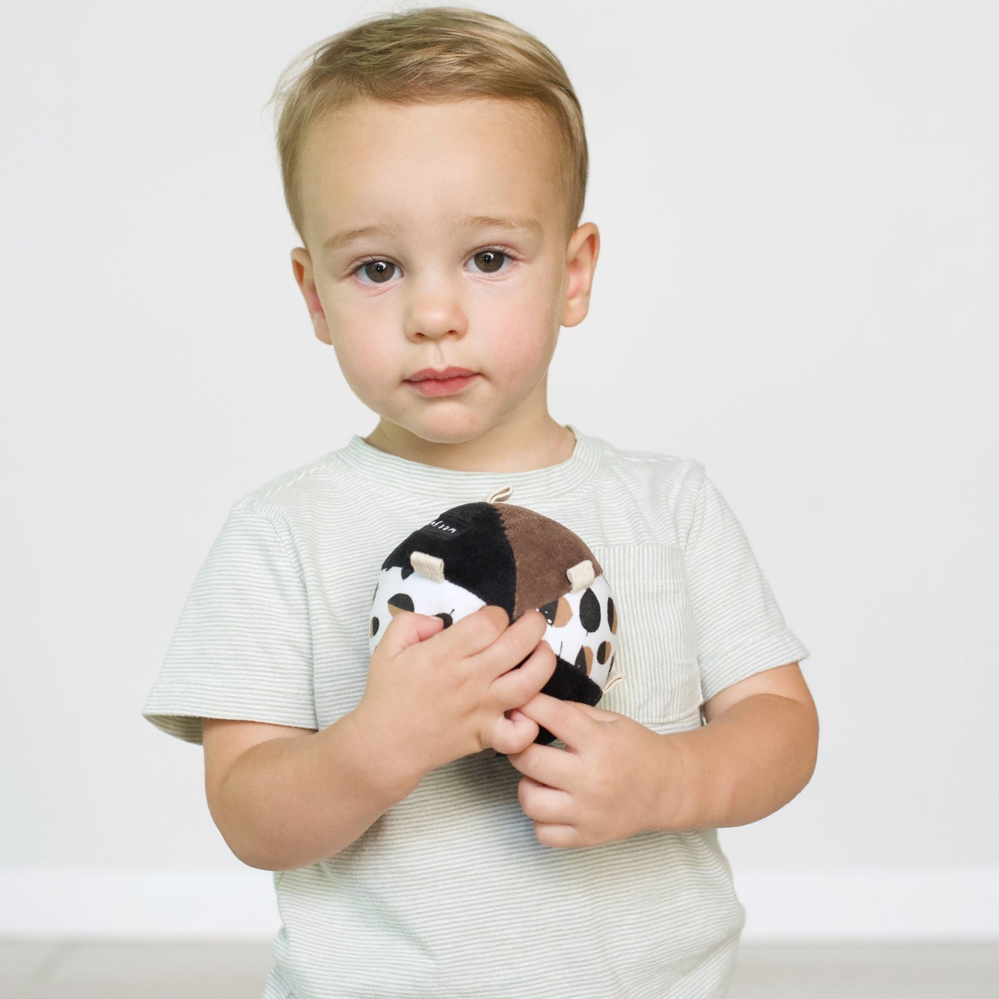 Taggy Ball with Rattle - Acorn - The Nurturing Nook
