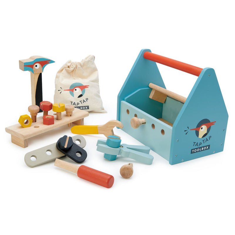 Tender Leaf Montessori tap‑tap toolbox – wooden building toy