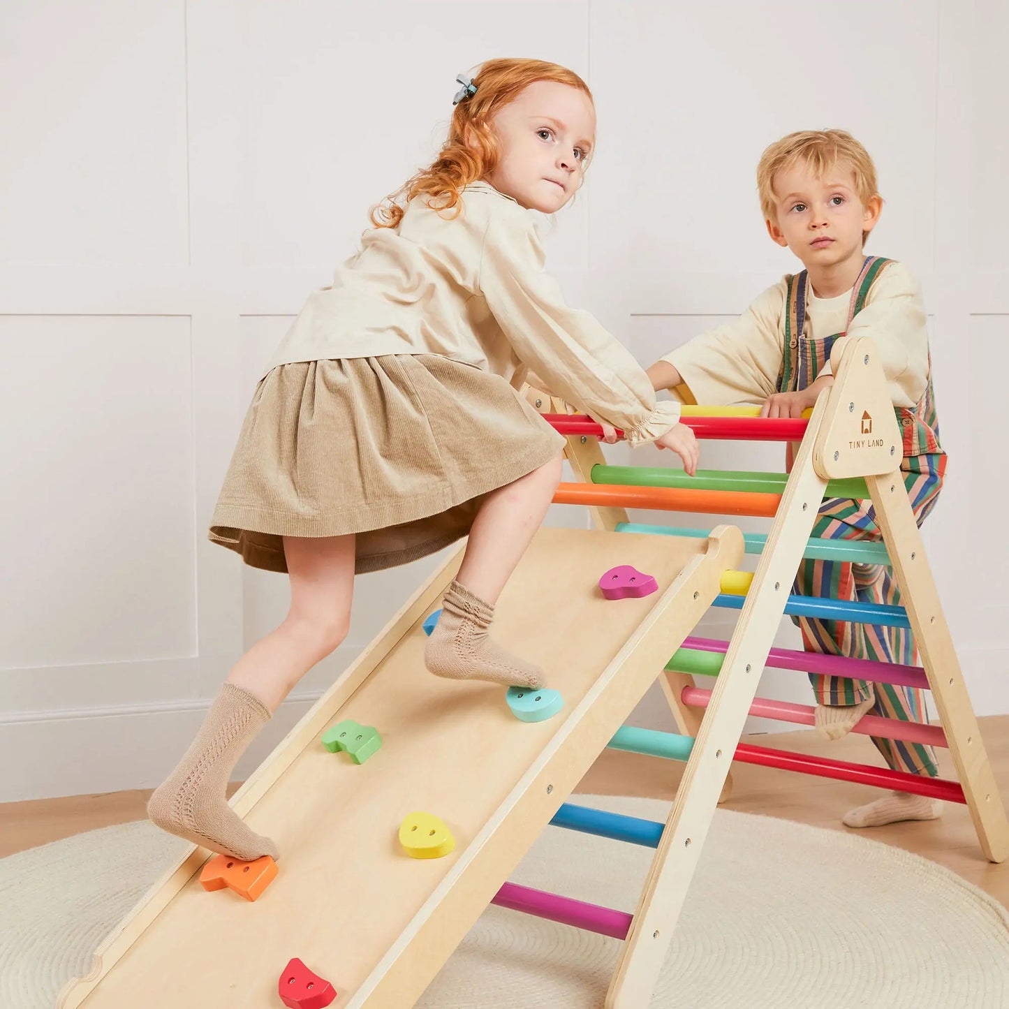 Tiny Land® 7 - in - 1 Rainbow Climbing Set - The Nurturing Nook