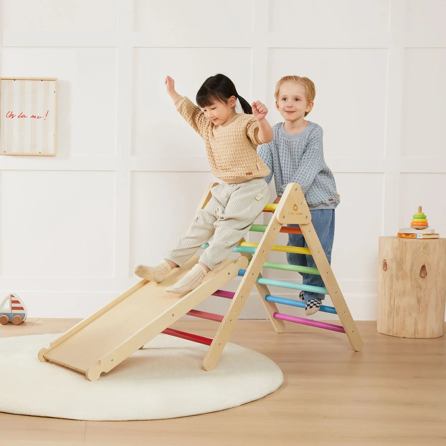 Tiny Land® 7 - in - 1 Rainbow Climbing Set - The Nurturing Nook