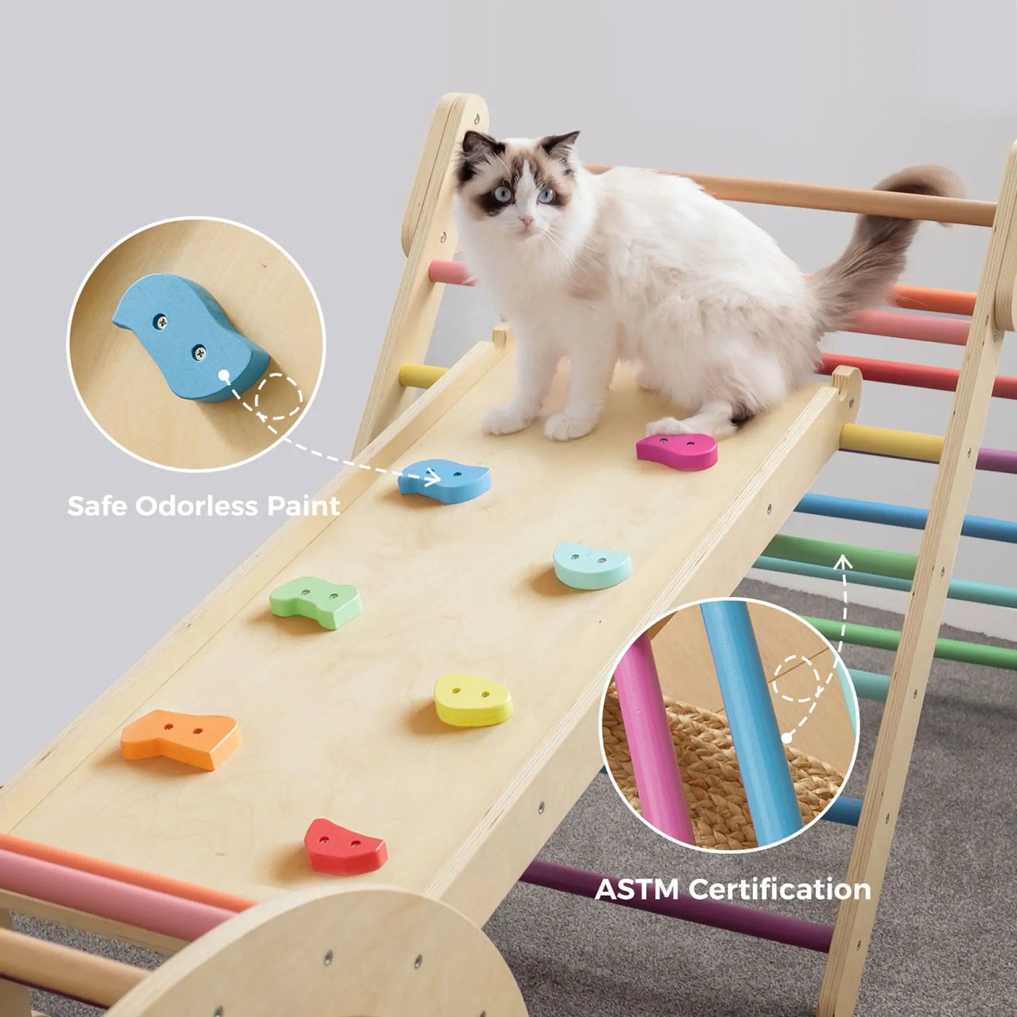 Tiny Land® 7 - in - 1 Rainbow Climbing Set - The Nurturing Nook