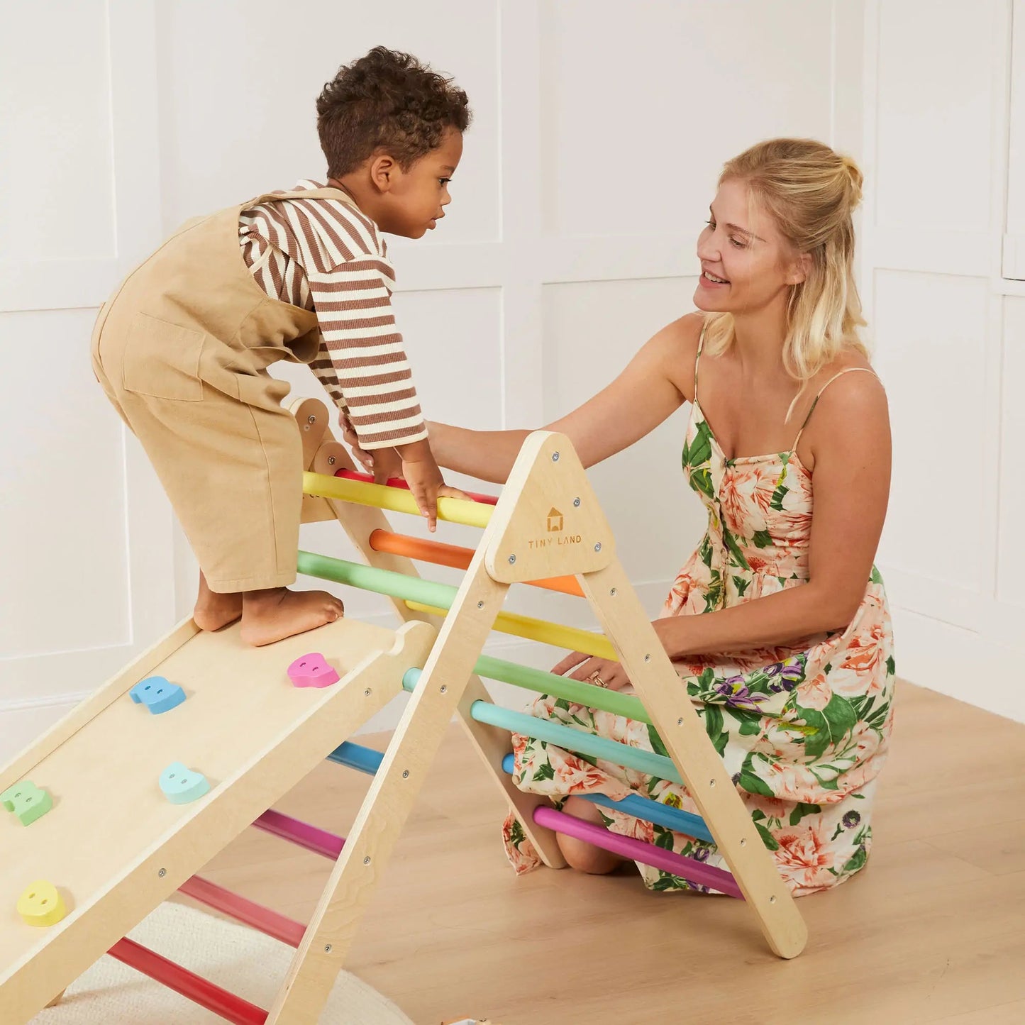 Tiny Land® 7 - in - 1 Rainbow Climbing Set - The Nurturing Nook