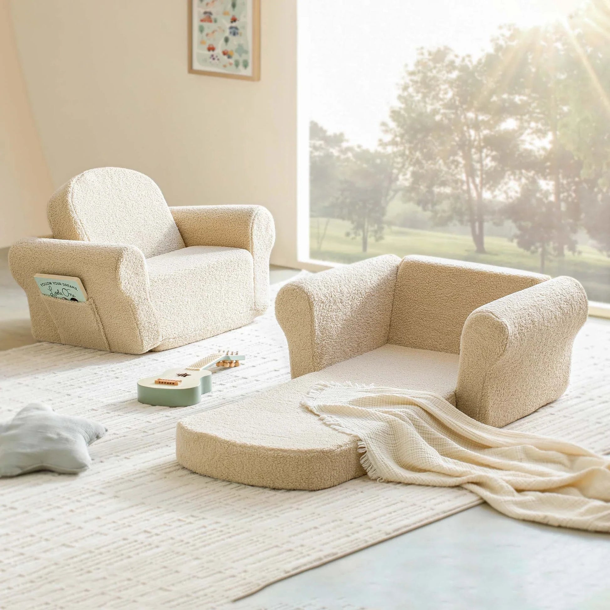 Tiny Land® Afternoon Couch —— Cream Kids Chair - The Nurturing Nook