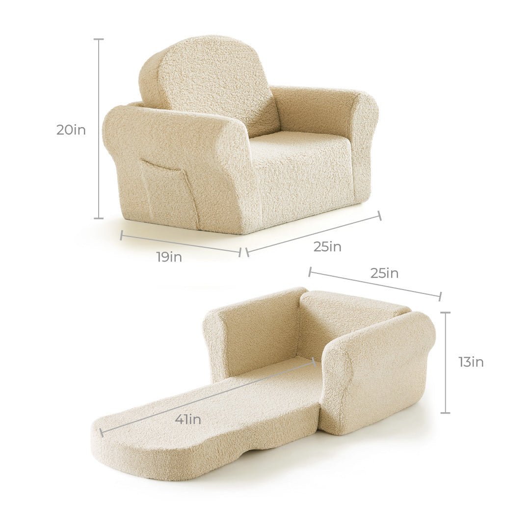 Tiny Land® Afternoon Couch —— Cream Kids Chair - The Nurturing Nook