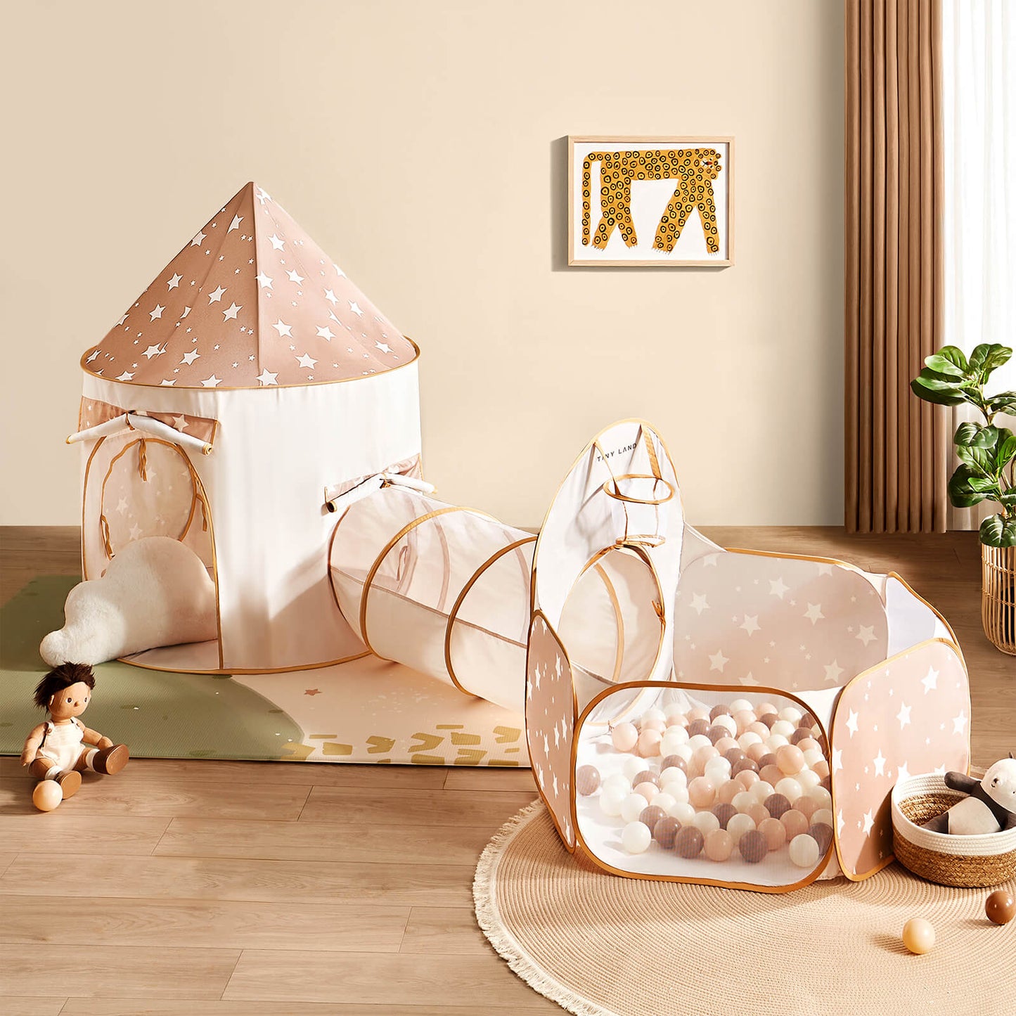 Tiny Land® Compact Adventure 3 - in - 1 Play Tunnel With no Balls - The Nurturing Nook