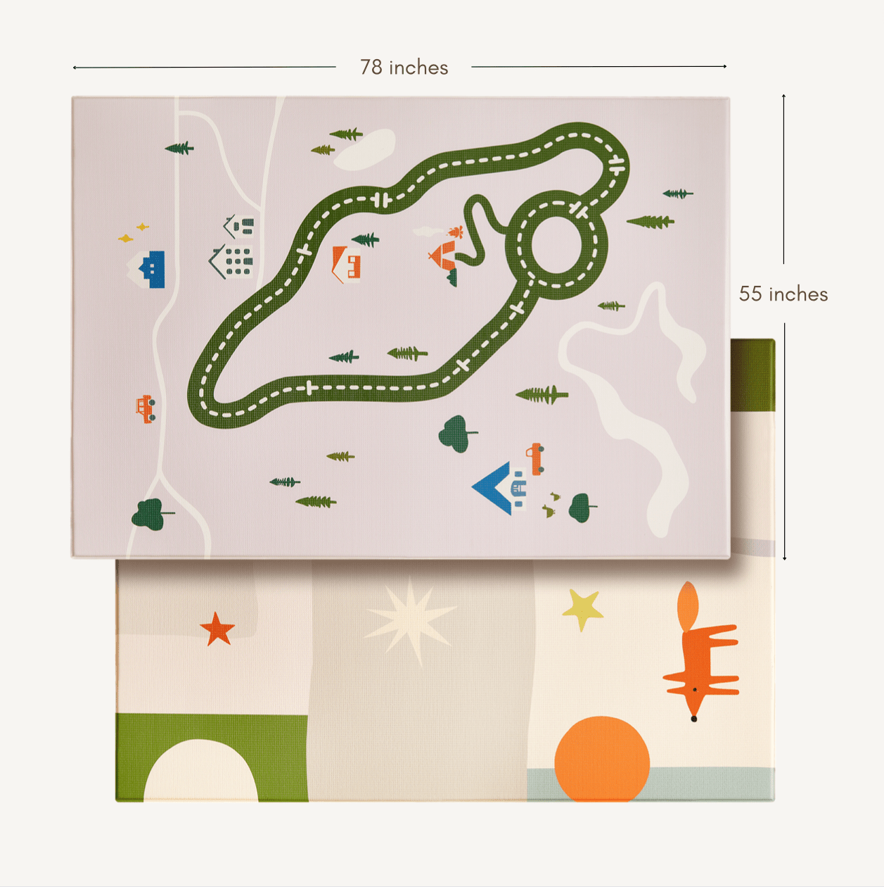 Tiny Land® Double - Sided Baby Playmat Forest Track Wonder - The Nurturing Nook