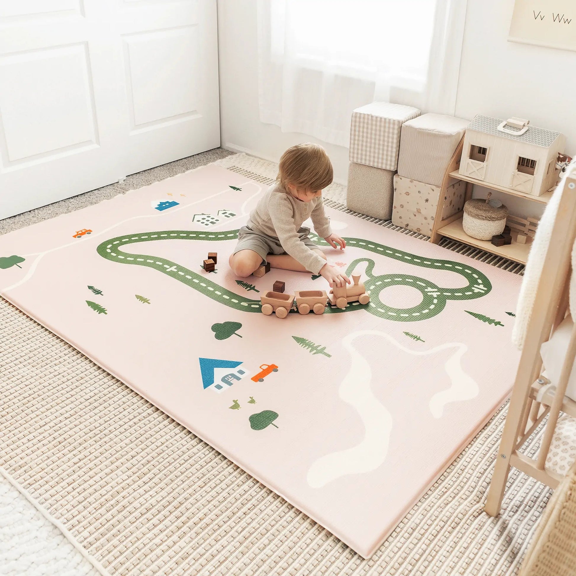 Tiny Land® Double - Sided Baby Playmat Forest Track Wonder - The Nurturing Nook