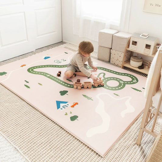 Tiny Land® Double - Sided Baby Playmat Forest Track Wonder - The Nurturing Nook