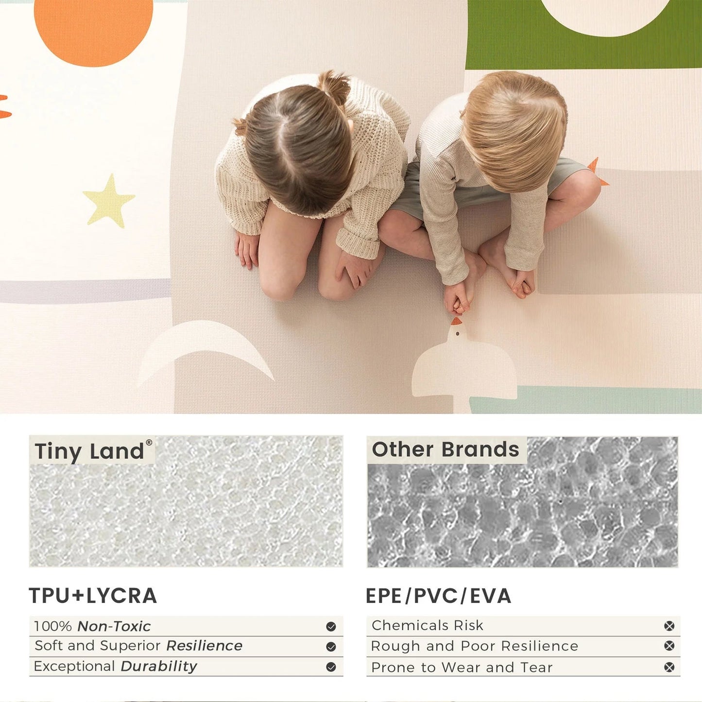 Tiny Land® Double - Sided Baby Playmat Forest Track Wonder - The Nurturing Nook